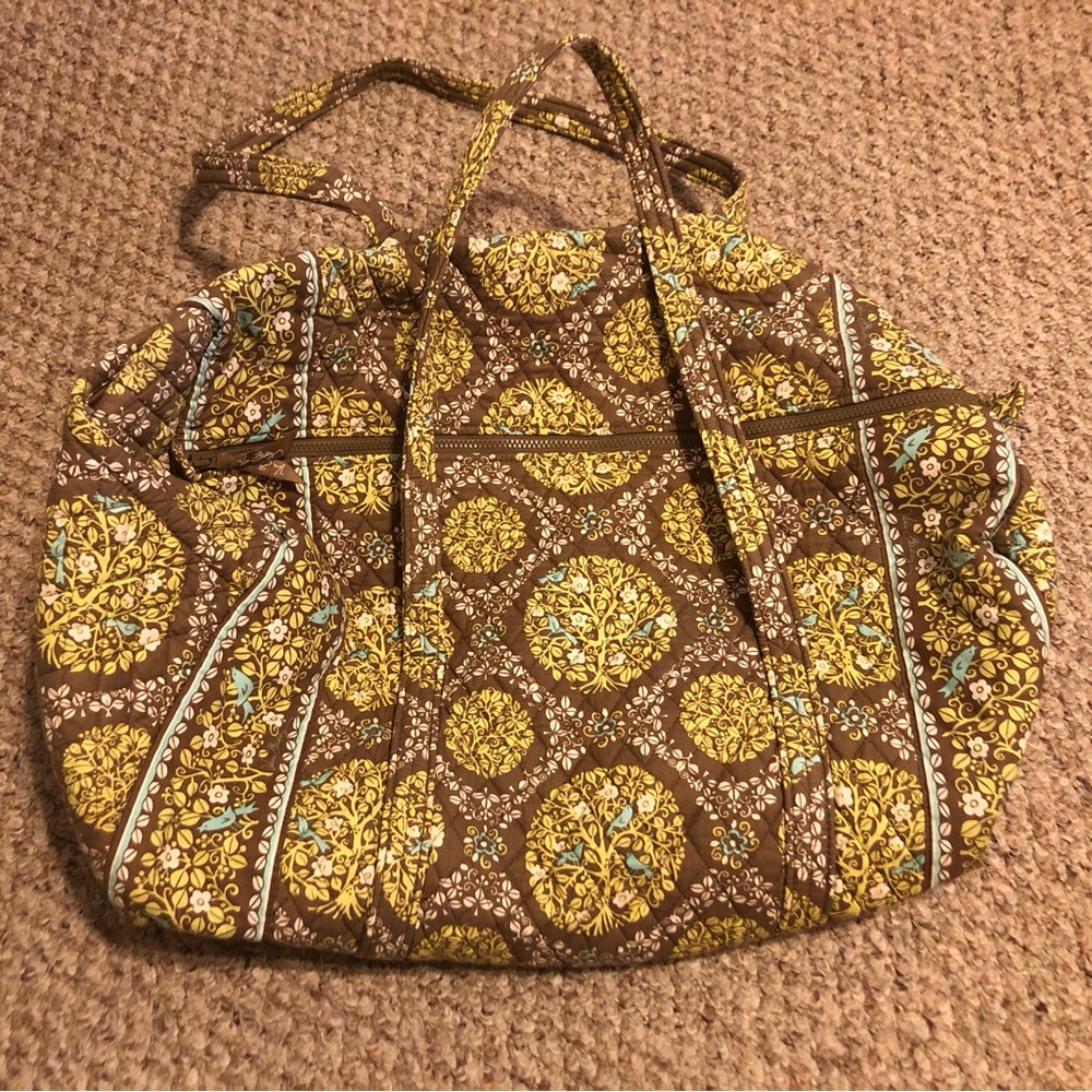 Vera Bradley small travel bag. Green birds.